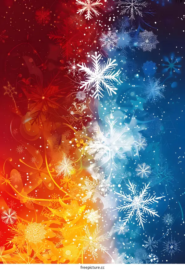 Abstract Winter Background with Snowflakes