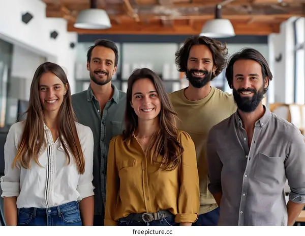 portrait of a group of young professionals smiling