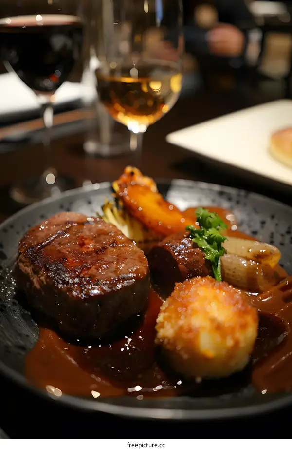 Beef tenderloin with red wine sauce