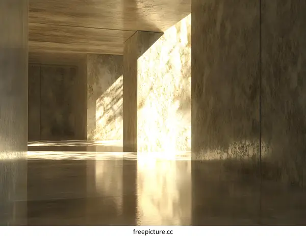 Abstract Minimalist Architecture Interior Design with Sun Light