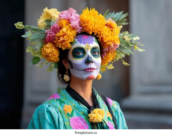 Day of the Dead Woman with Flower Crown