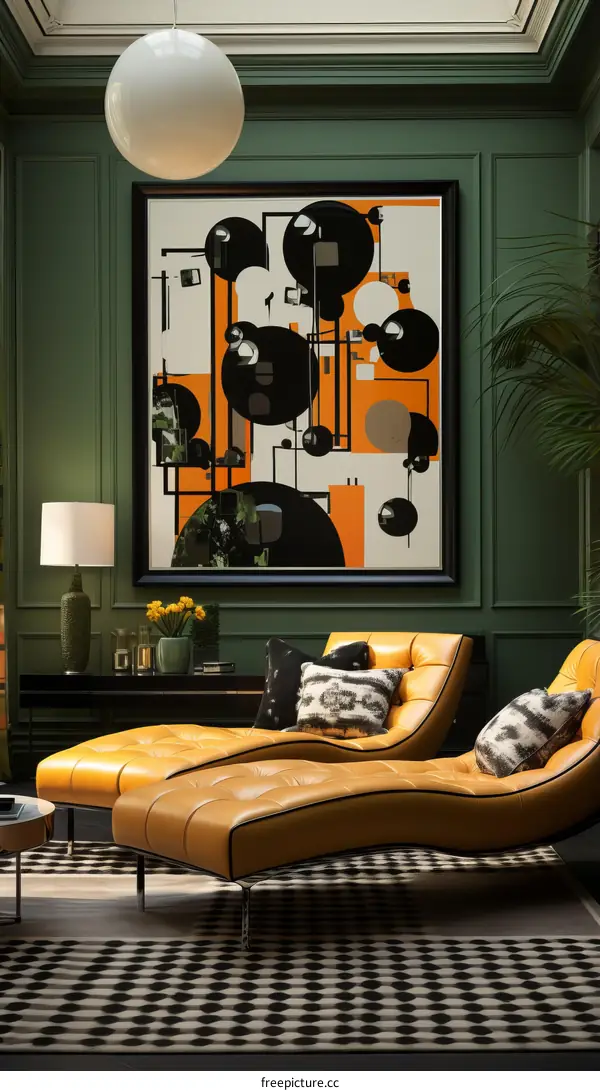 Modern and Retro Living Room Design