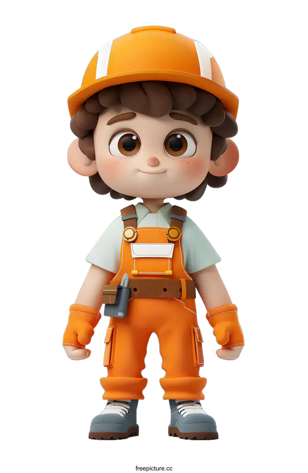 [Transparent Background PNG]Cartoon Construction Worker