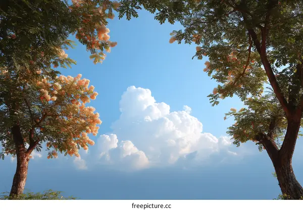 Beautiful Sky and Trees in Spring