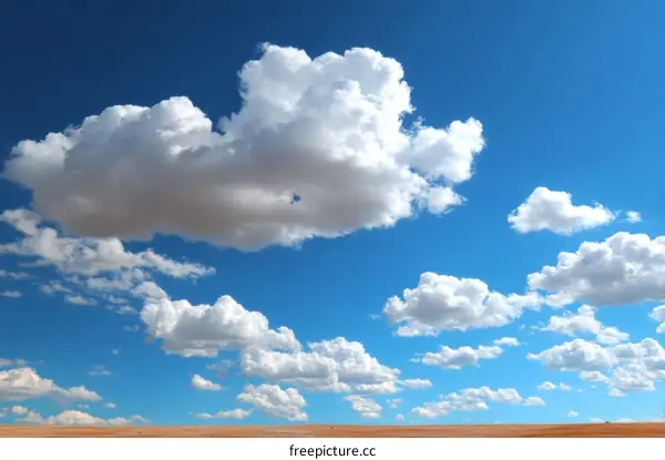 Beautiful Sky with Fluffy Clouds