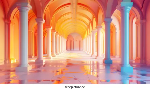 Spacious Corridor with Architectural Elements