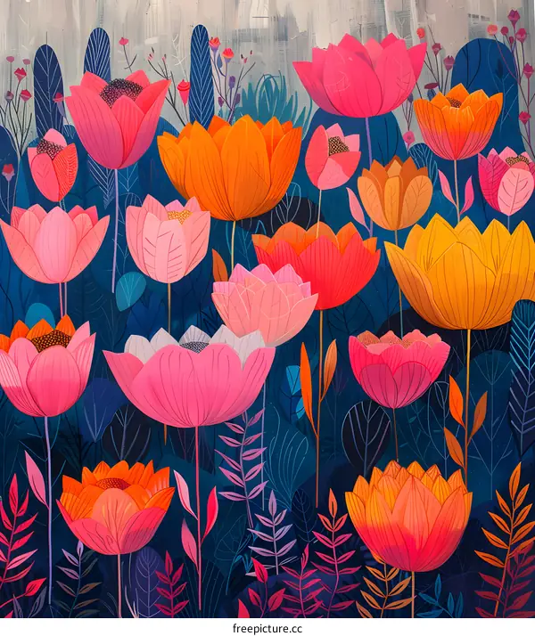 vibrant flowers in a field