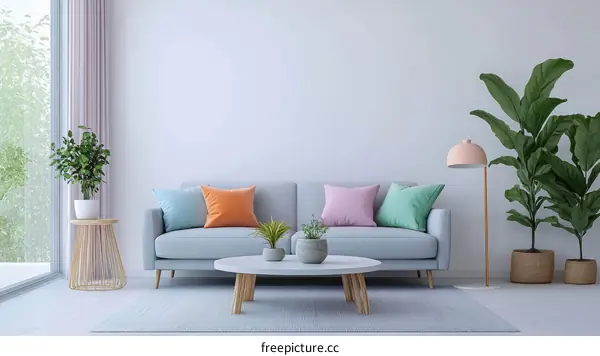 Modern Pastel Living Room Interior Design