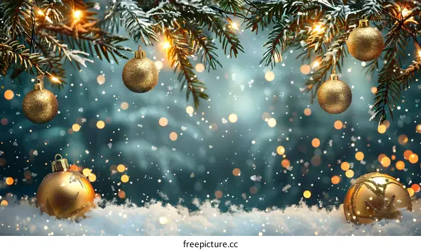 Christmas tree with golden balls