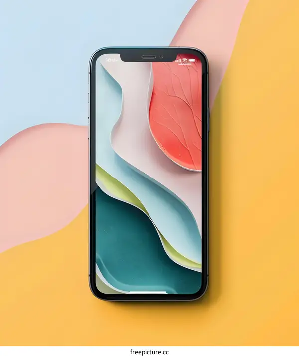Abstract Phone Wallpaper With Colorful Layered Design