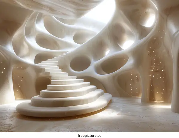 Futuristic Interior Design with Parametric Staircase