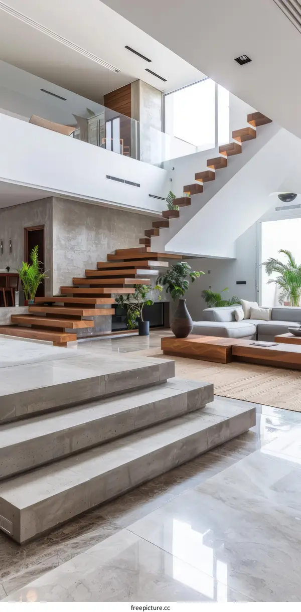 Modern Home Airy and Bright Staircase
