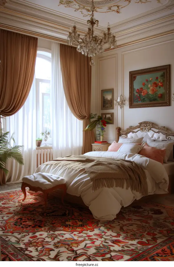 Elegant Bedroom Interior Design Illustration