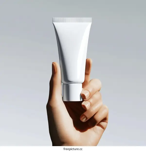 Empty White Tube Cosmetic Product Presentation