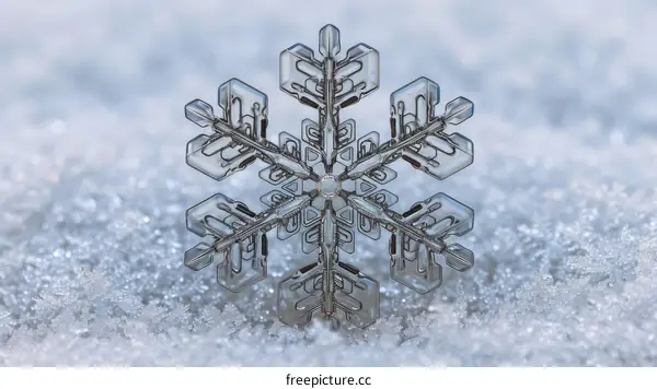A snowflake up close