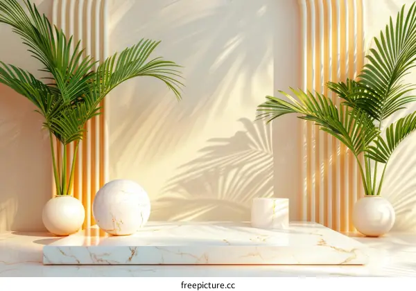 Minimalist Marble Geometry Composition