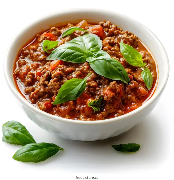 A bowl of Bolognese sauce