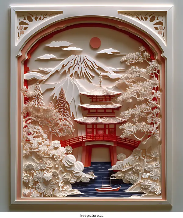 Intricate Paper Art Landscape