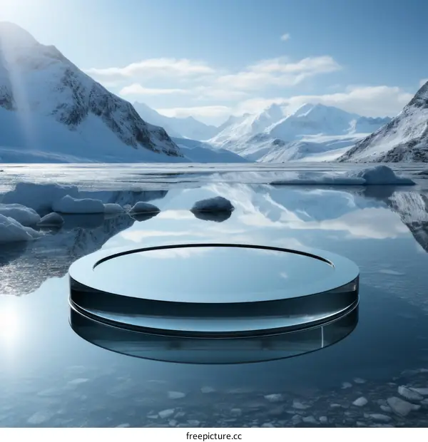 Glass Platform Floating on a Frozen Lake