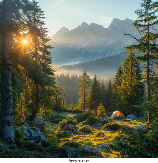 Camping in the mountains