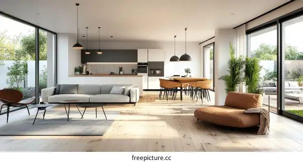 Modern Open Plan Living Area Design