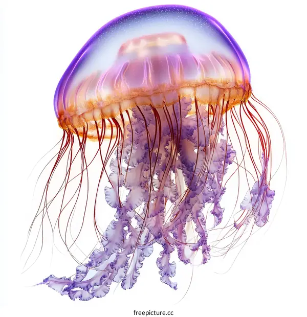 Close-up of a Beautiful Purple Jellyfish