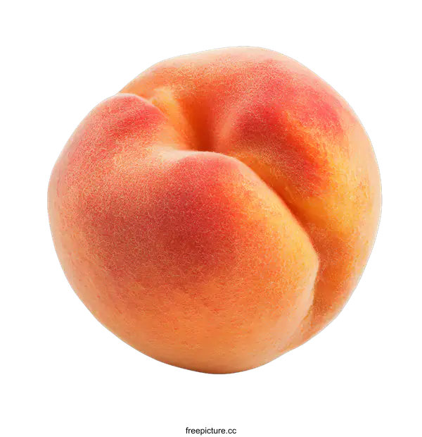[Transparent Background PNG]Fresh Ripe Peach Isolated on White Background