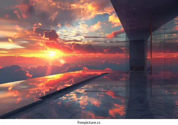 Modern House with Stunning Sunset