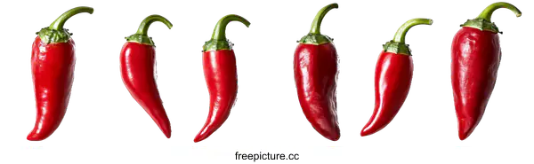 [Transparent Background PNG]Group of Red Chili Peppers Isolated on White Background