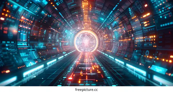Futuristic Tunnel Technology Background
