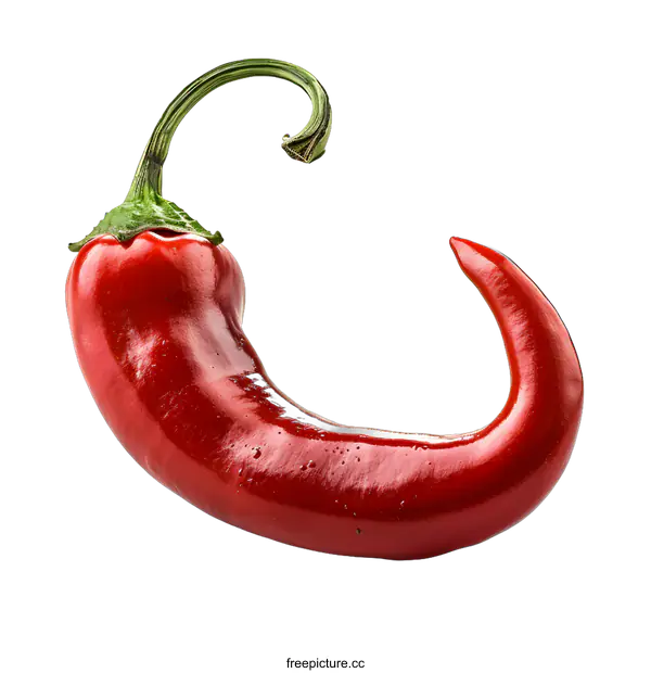 [Transparent Background PNG]Single Red Chili Pepper on White