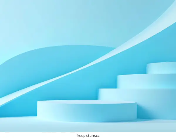 Abstract Light Blue Product Display Stage