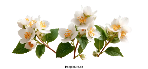 [Transparent Background PNG]Beautiful Jasmine Flowers in Full Bloom