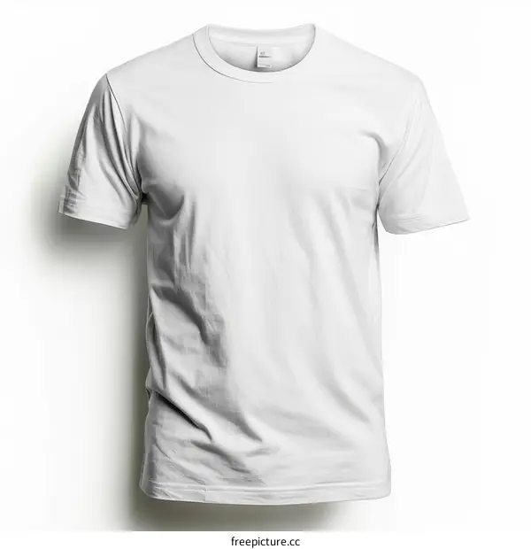 Plain White T-Shirt Mockup on White Background