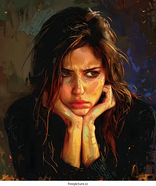 Portrait of a young thoughtful woman