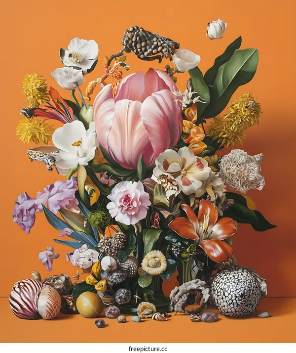 Still Life with Flowers and Shells