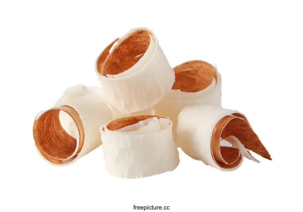 [Transparent Background PNG]White Chocolate Shavings  Close-up View