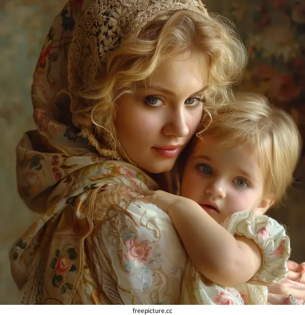 Portrait of a beautiful young mother with her child
