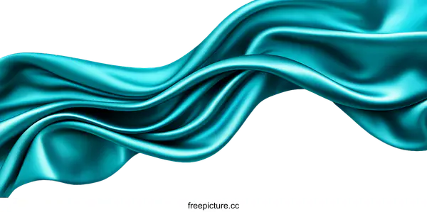 [Transparent Background PNG]Teal Silk Fabric Drape Abstract Background