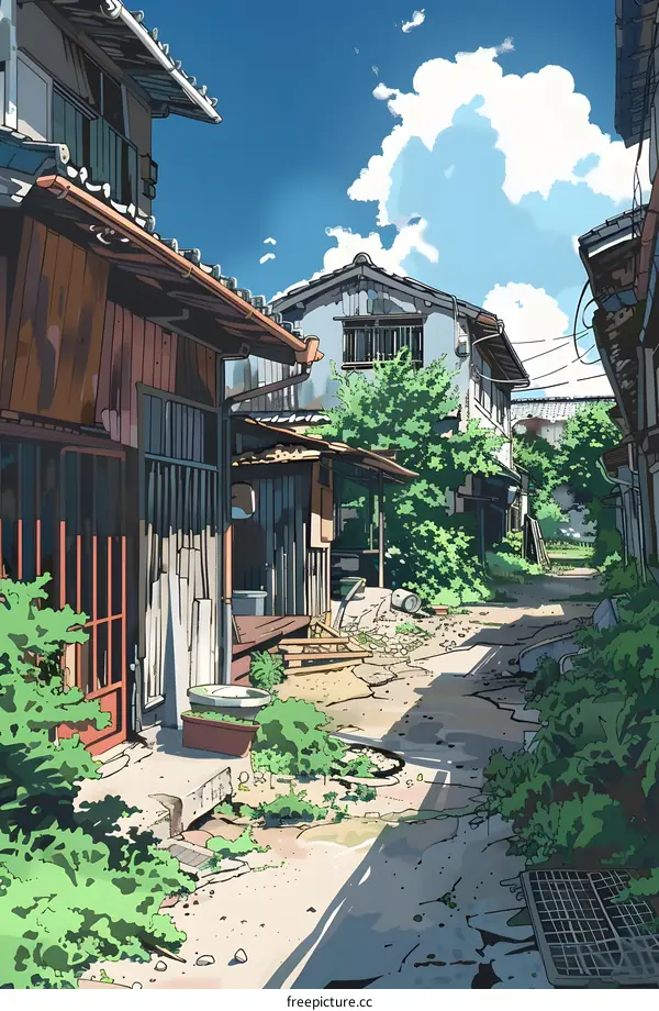 Summer Day in a Japanese Alleyway