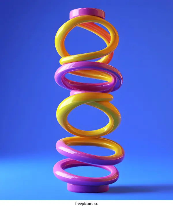 Abstract Colorful Rings  3D Rendered Illustration