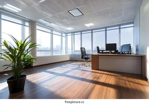 Modern Office Interior with Desk and Chair