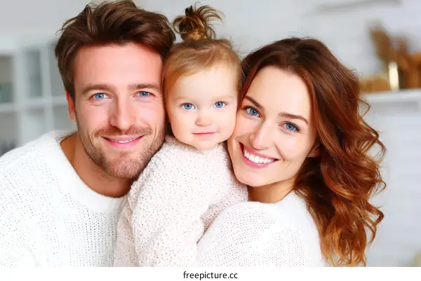 Happy Family Portrait with a Baby