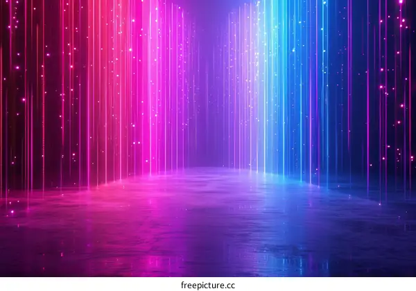 Colorful Glowing Neon Lights Abstract Background