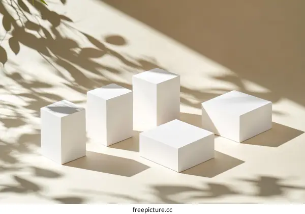 White Geometric Shaped Product Presentation Display