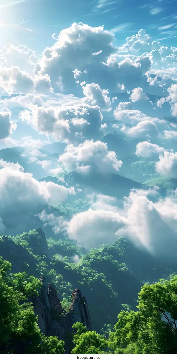 The sea of clouds in the mountains