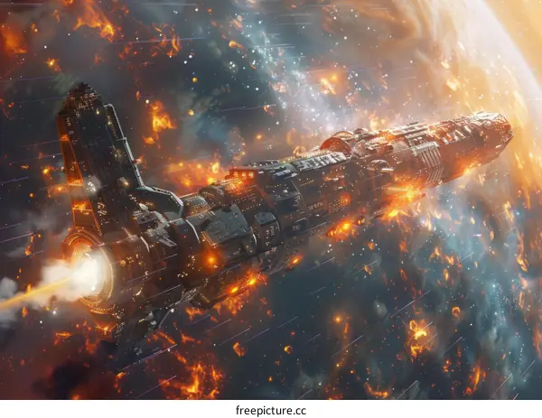 Spaceship is traveling through a wormhole