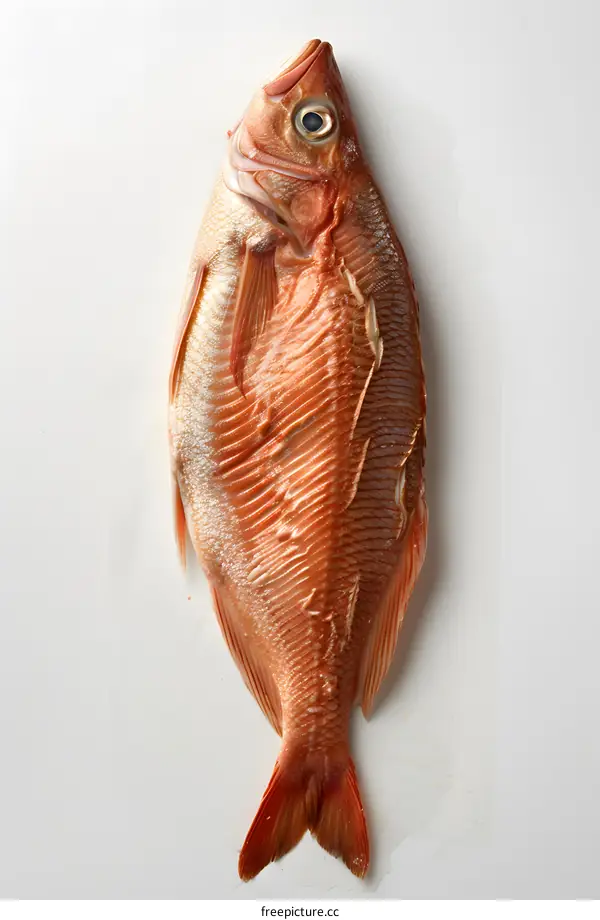 red fish on a white background