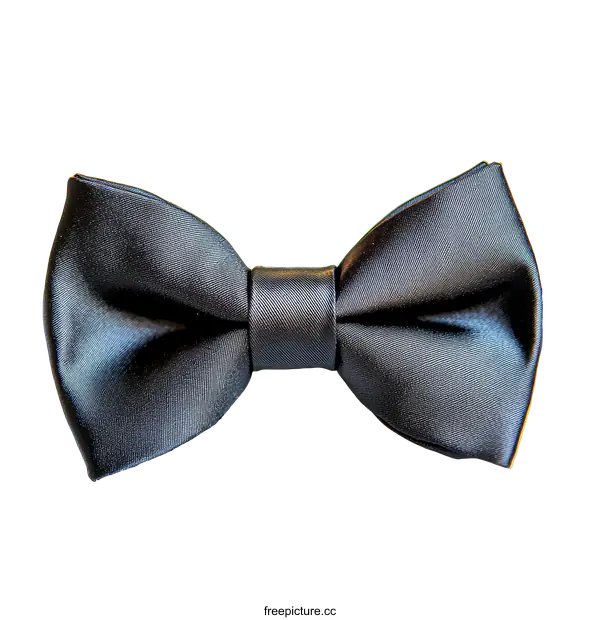 [Transparent Background PNG]Elegant Black Bow Tie Close-up