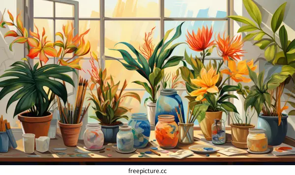 Windowsill Floral Abundance